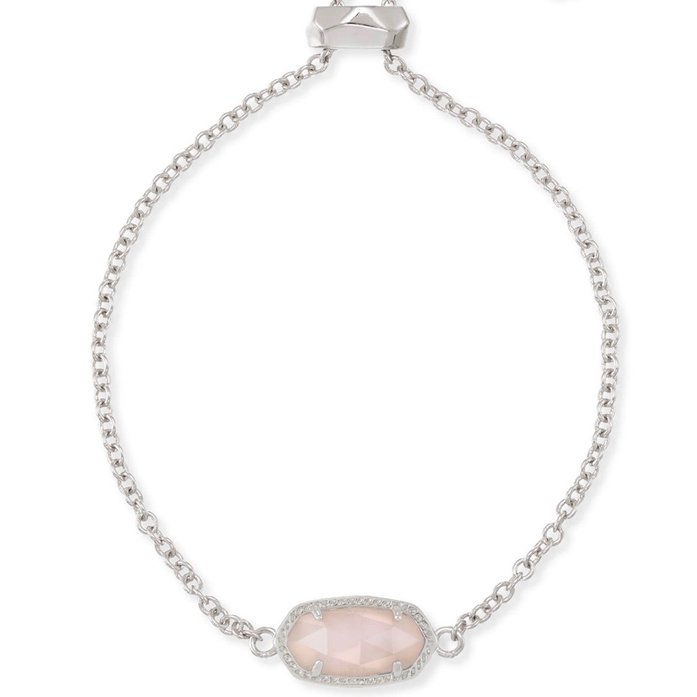 Kendra Scott Elaina Silver Bracelet In Rose Quartz